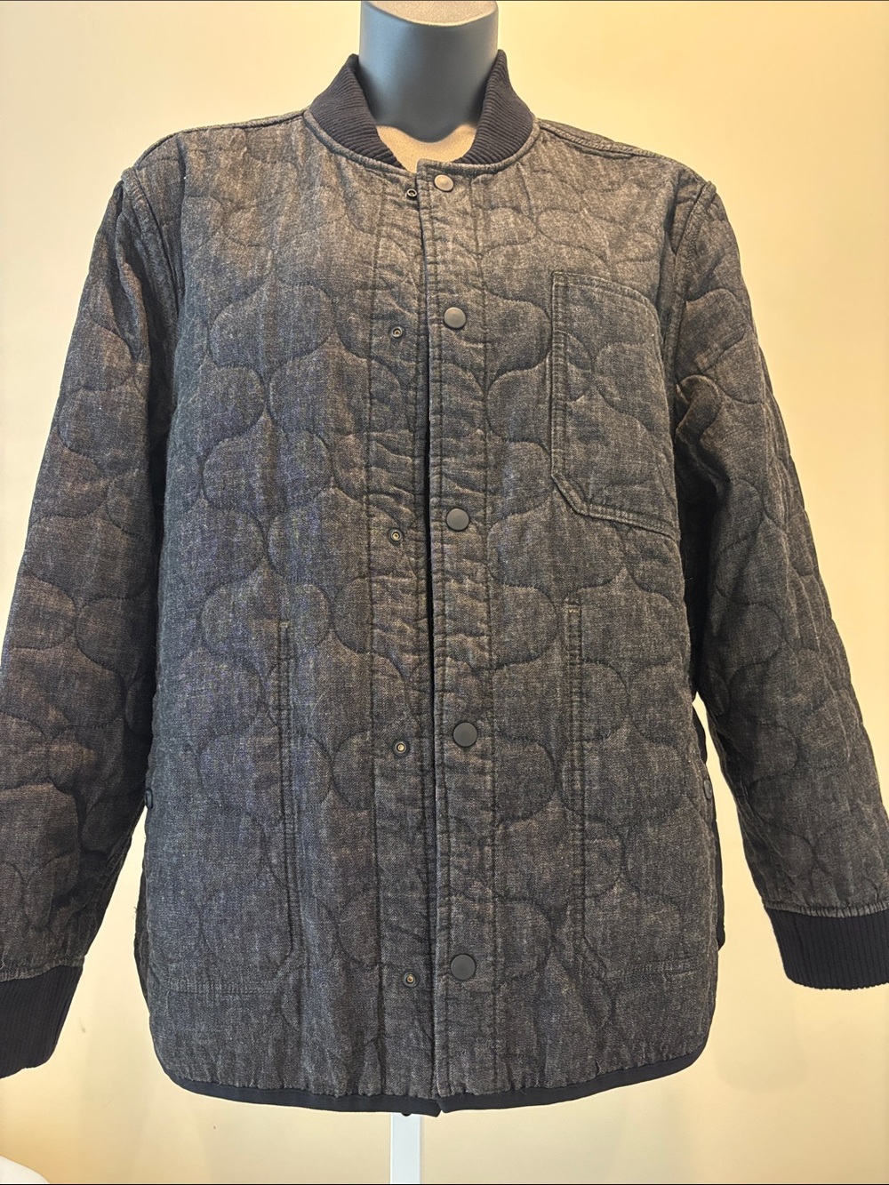 Hudson Jeans Los Angeles Reversible  Black Jacket with Tan Patterned Print